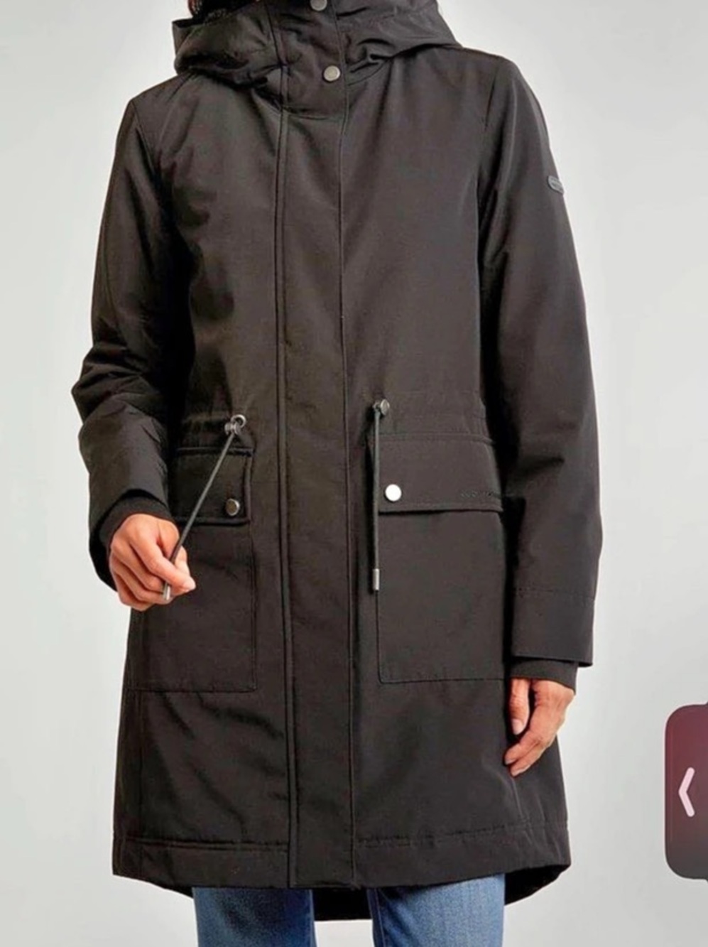 Lucky Brand Black Hooded Parka Like New